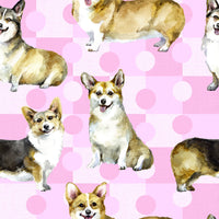Dog Fabric, Corgi Fabric on a Pink Background, Cotton or Fleece, 2118 - Beautiful Quilt 