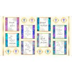 Religious Fabric, Faith Scripture Fabric Panel,  1394 - Beautiful Quilt 