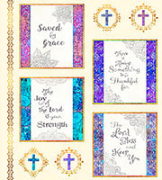 Religious Fabric, Faith Scripture Fabric Panel,  1394 - Beautiful Quilt 