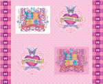 Girl Fabric Pampered Girls panel pink 2873 - Beautiful Quilt 