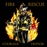 Firefighter Fabric, Fire Rescue, Courage Honor Fabric Panel 1604 - Beautiful Quilt 