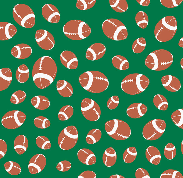 Sports Fabric, Footballs on Green, Cotton or Fleece 2263 - Beautiful Quilt 