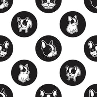 Dog Fabric, French Bull Dog, Black and White, Frenchie, Cotton or Fleece 1368 - Beautiful Quilt 