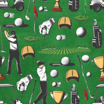 Golf Fabric, Golf men and their Toys, Cotton or Fleece 3038 - Beautiful Quilt 