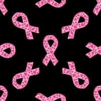 Cancer Fabric, Breast Cancer Fabric Hearts in the Ribbons, Cotton or Fleece 2101 - Beautiful Quilt 