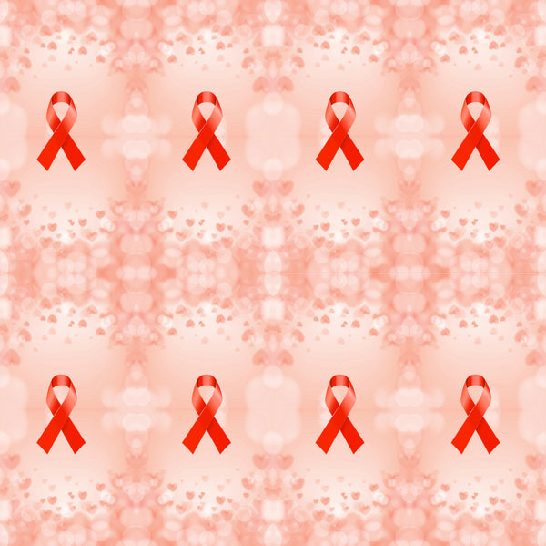 Cancer Fabric, Leukemia Cancer Ribbon Fabric on an Orange Background ...