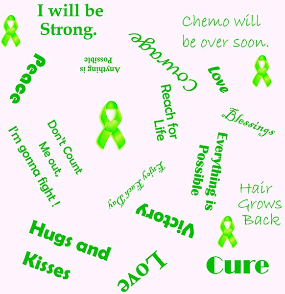 Cancer Fabric, Lymphoma Cancer Fabric, Encouraging Words, Cotton or Fleece 10106 - Beautiful Quilt 