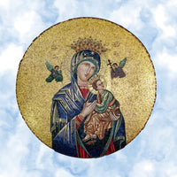 Catholic Fabric, Our lady of, Mary and Jesus on a sky background 1826 - Beautiful Quilt 