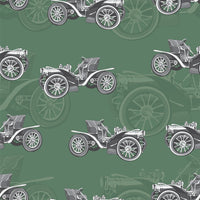 Car Fabric, Custom Print Fabric,Model T Car on Green, Cotton or Fleece, 5802 - Beautiful Quilt 