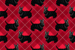 Dog Fabric, Scottie Dog Fabric, Tartan Red, Cotton or Fleece, 3019 - Beautiful Quilt 