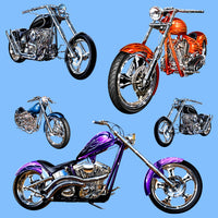Motorcycle Fabric, Choppers Fabric, Cotton or Fleece 1687 - Beautiful Quilt 