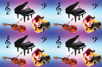 Music Fabric, Piano, Violin and guitar, cotton,  fleece or canvas 2231 - Beautiful Quilt 