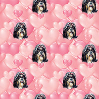 Dog Fabric, Shih Tzu Fabric on Pink, Cotton or Fleece 2257 - Beautiful Quilt 