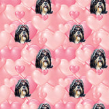 Dog Fabric, Shih Tzu Fabric on Pink, Cotton or Fleece 2257 - Beautiful Quilt 