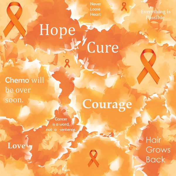 Cancer Fabric, Leukemia Cancer Fabric, Words, Cotton or Fleece 5902 ...