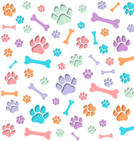 Dog Fabric, Pastel Bones and Paws, Cotton or Fleece, 3305 - Beautiful Quilt 