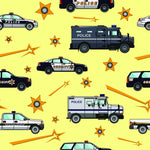 Police Fabric, Swat Trucks and Police Cars, Cotton or Fleece 1283 - Beautiful Quilt 
