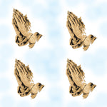 Religious Fabric, Praying Hands Fabric on a light patterned blue, Cotton or Fleece 10423 - Beautiful Quilt 