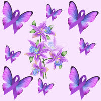 Cancer Fabric, Pancreatic Fabric, Lupus Fabric, Epilepsy Fabric, Butterflies and Flower Fabric on violet,, 3950 - Beautiful Quilt 