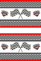 Racing Fabric, Racing Logo with Red Accents Border Fabric, Cotton or Fleece, 1799 - Beautiful Quilt 