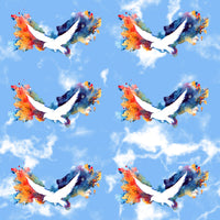 Religious Fabric, Dove with rainbow colors, Cotton or Fleece 2014 - Beautiful Quilt 