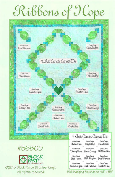 Cancer Fabric, Ribbons of Hope Quilt Pattern, 2195 - Beautiful Quilt 