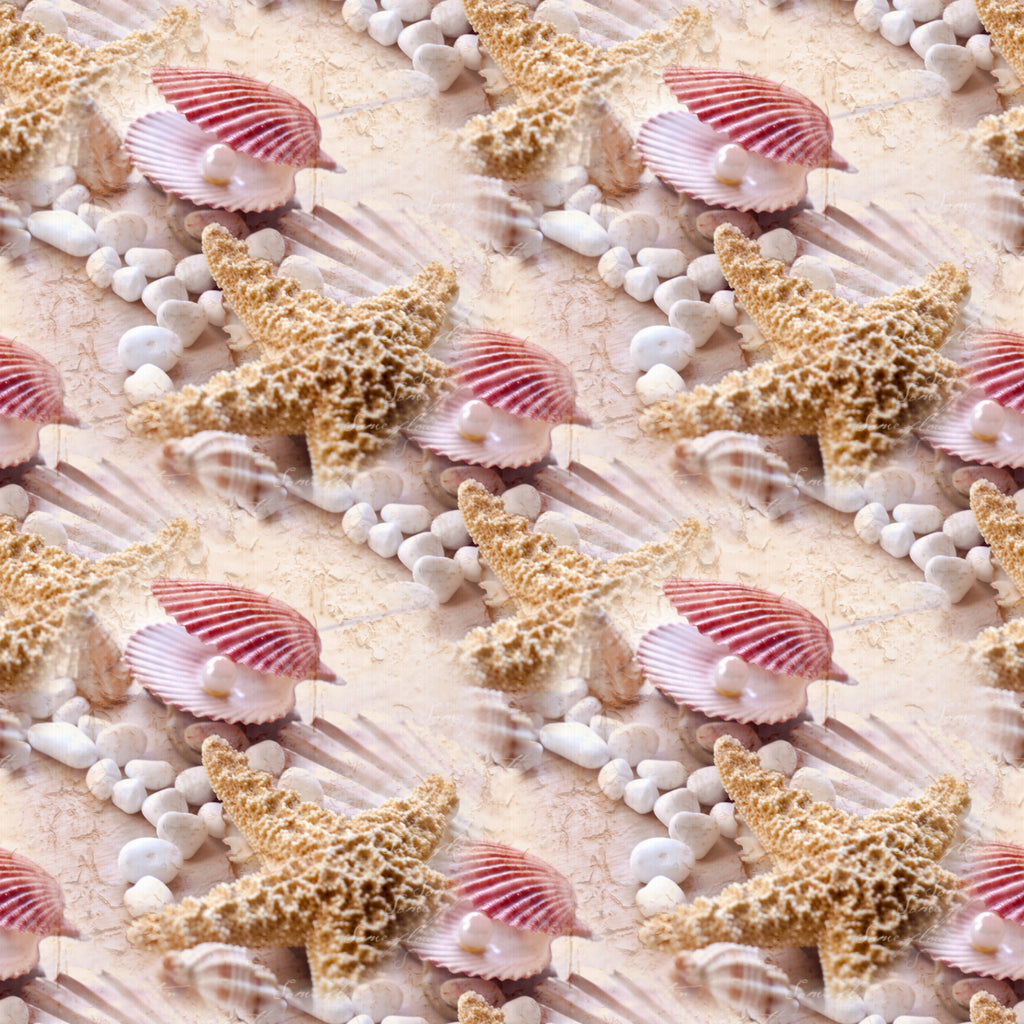 Home › Ocean Fabric, Seashell Fabric, Cotton or Fleece, 1133