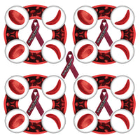 Sickle Cell Anemia Fabric, Maroon Ribbon in Cell Circle, Cotton, Fleece or Canvas 2234 - Beautiful Quilt 