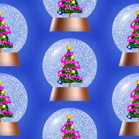 Novelty Christmas Fabric, Snow Globe with Christmas Tree, Cotton or Fleece 1293 - Beautiful Quilt 