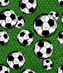 Sports Fabric, Soccer Balls and Net, Cotton or Fleece 1633 - Beautiful Quilt 