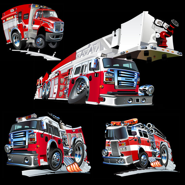 Fire Fighter Fabric, Souped up Engines, Cotton or Fleece, 3376 - Beautiful Quilt 