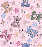 Children's Fabric, Teddy Bear Fabric, Pink Background, Cotton or Fleece, 3705 - Beautiful Quilt 