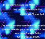 Religious Fabric, Scripture Fabric, "The Word" John 1:1, Cotton or Fleece 5904 - Beautiful Quilt 