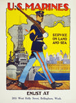Military Fabric, Marine Fabric, US Marine Poster 705 - Beautiful Quilt 