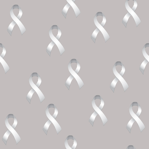 Cancer Ribbon, Lung Cancer Ribbon on Gray, Cotton or Fleece 1112 ...