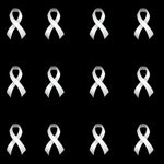 Lung Cancer Ribbon on Black, Cotton or Fleece, 3558 - Beautiful Quilt 